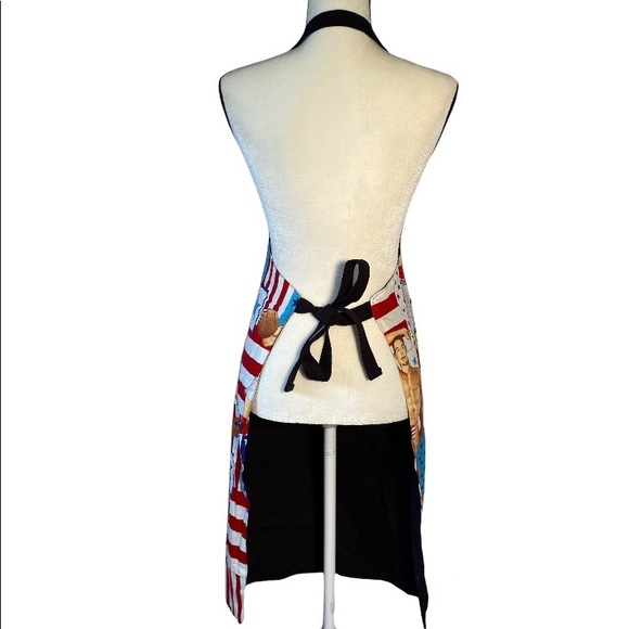 Alexander Henry Fourth of July Apron Handmade Holiday Hunks Print Funny Apron - Picture 5 of 6